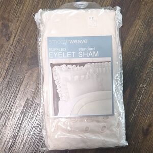 Ruffled Eyelet Sham in Cream